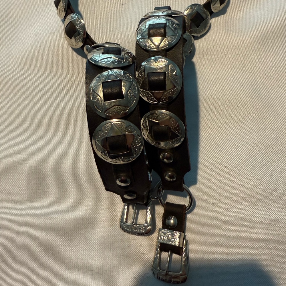 Black Leather Boot Belt Pair